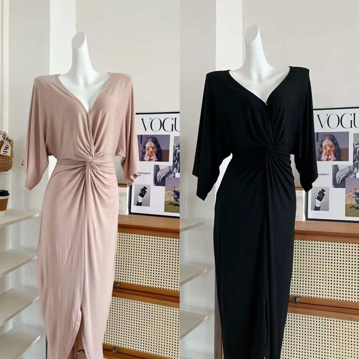Summer Lazy Dress French Elegant Knitted Dress free delivery