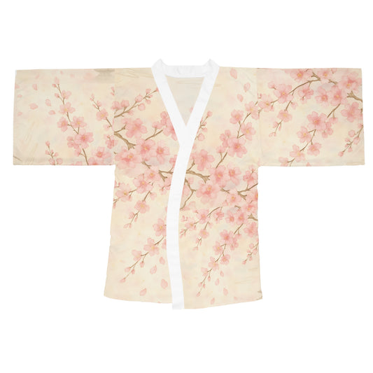 Japanese Sakura Long Sleeve Kimono Robe (AOP)