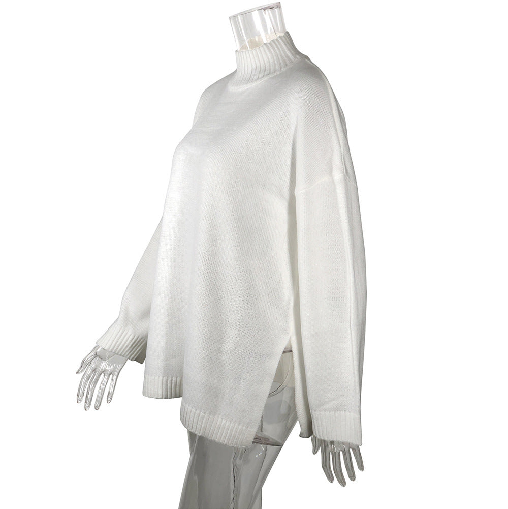 A High collar loose sweater coat free delivery