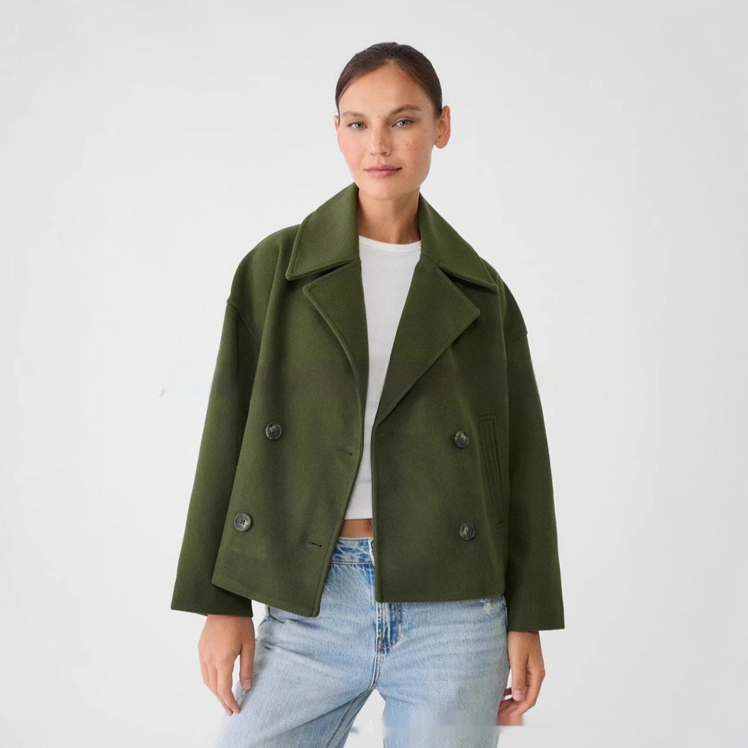 Foreign Trade European And American Women's Clothing Long Sleeve Coat Overcoat free delivery