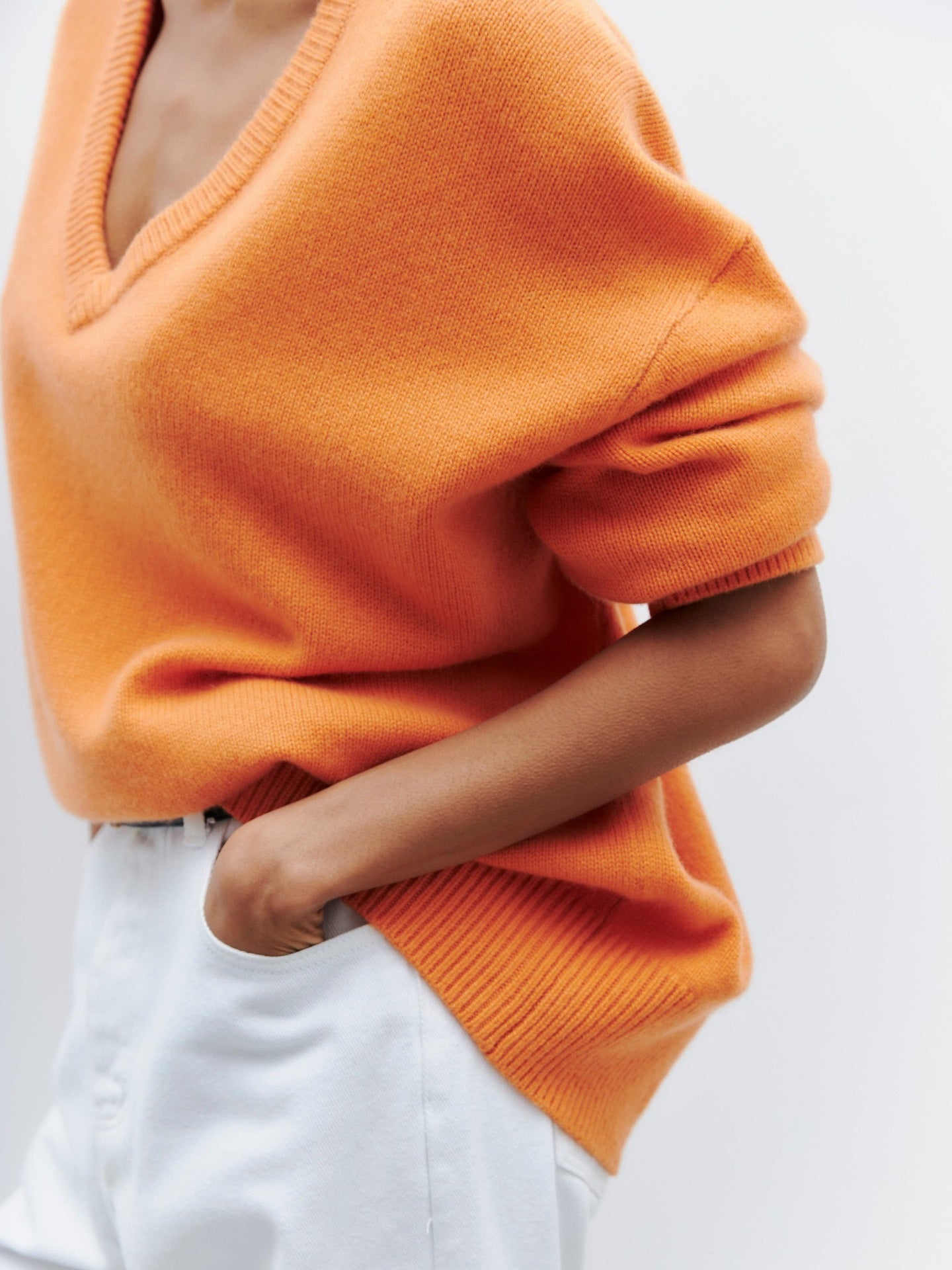 A Internet Hot Sweater V-neck Loose Long Sleeve free delivery