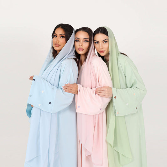 A Dubai Love Embroidered Elegant Cardigan Robe - Luxury Women's Fashion with Free Delivery
