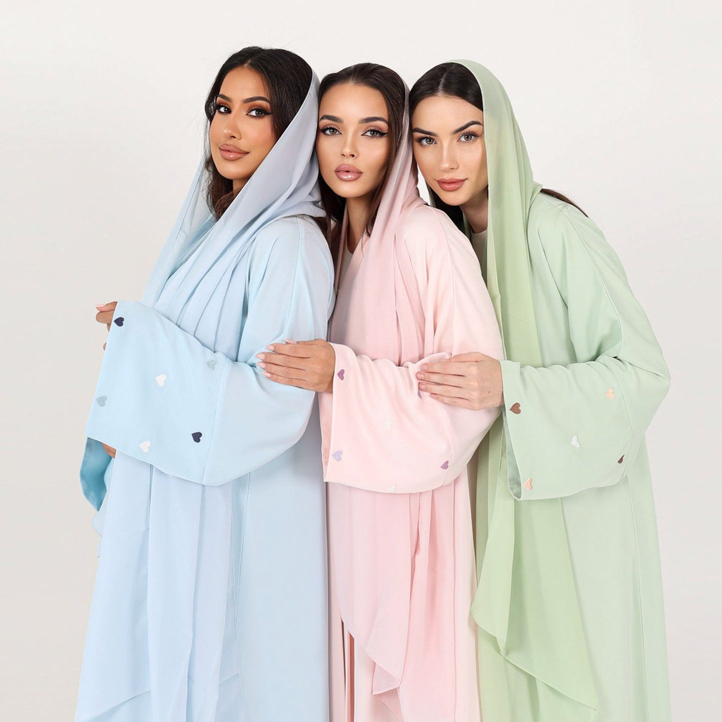 A Dubai Love Embroidered Elegant Cardigan Robe - Luxury Women's Fashion with Free Delivery