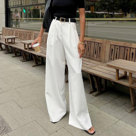 White High-waist Trousers Fashion Loose Casual Pants free delivery