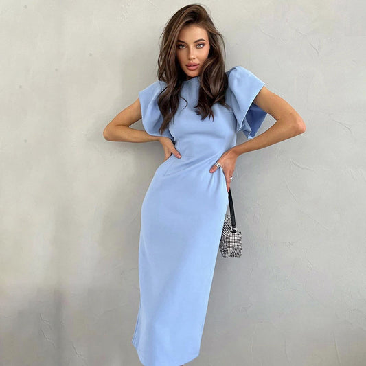 A Women's Fashion Casual Temperament High Waist Sheath Dress free delivery