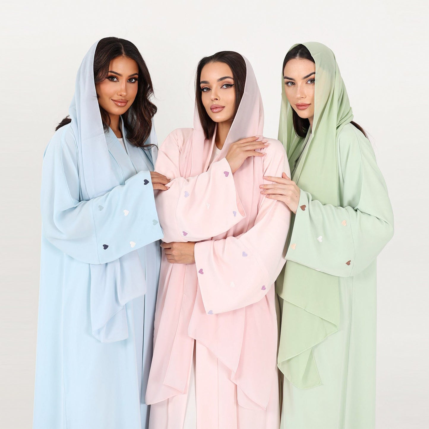 A Dubai Love Embroidered Elegant Cardigan Robe - Luxury Women's Fashion with Free Delivery