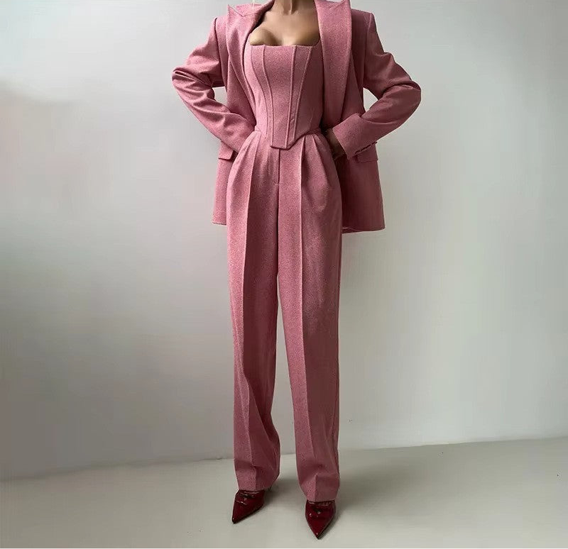A Business Women's Suit Set - Elegant Blazer + Skirt + Pants Three-Piece | Free Delivery