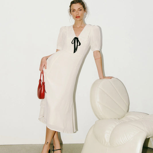 A High Sense Anti-aging Elegant Slim Fit Midi A- Line Skirt free delivery