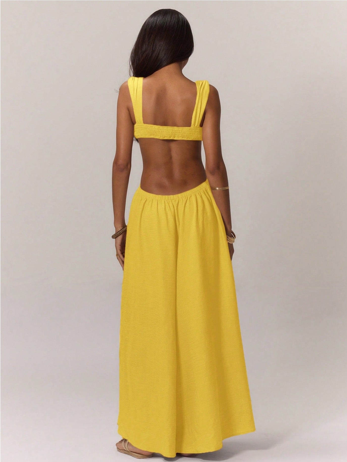 A European And American Leisure Tied Spaghetti-strap Trendy Jumpsuit free delivery