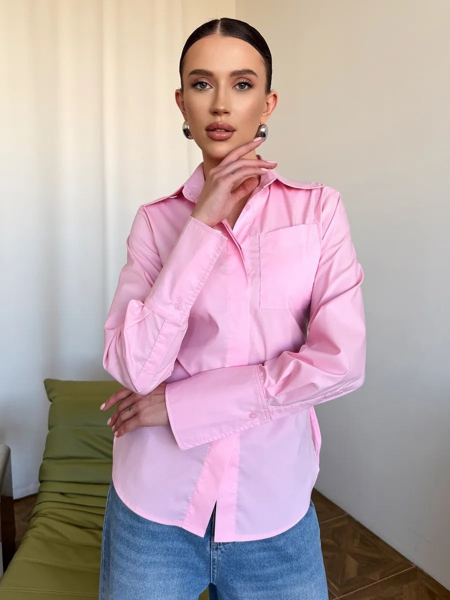 A Lapel Shirt Fashion Suit Women's Top free delivery