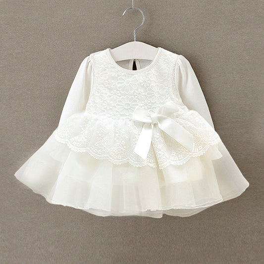 Baby clothing lace princess dress dress 0-12 months of spring and autumn direct manufacturers free delivery