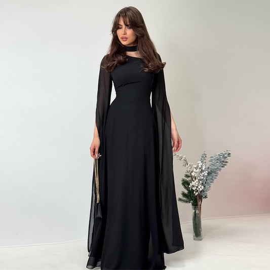 A Women's Clothing Sexy Slimming Slim-fit Graceful Long Sleeve Dress free delivery