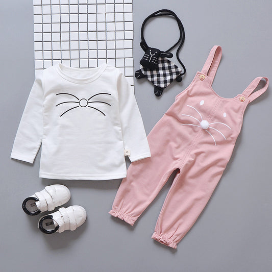 Infant Toddler Cartoon Strap Two-piece Suit For 0-1-2-3-4 Years Old free delivery
