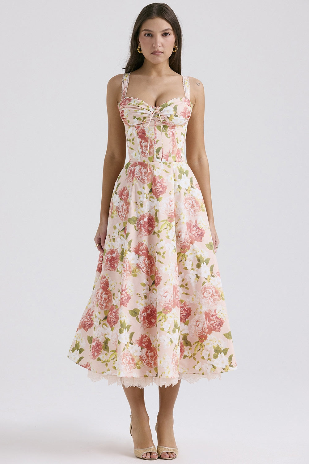 A Floral Series French Strap Gentle Dress free delivery