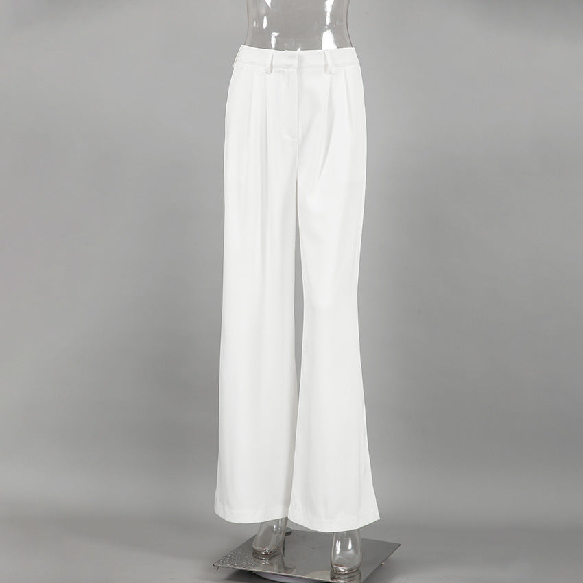 White High-waist Trousers Fashion Loose Casual Pants free delivery