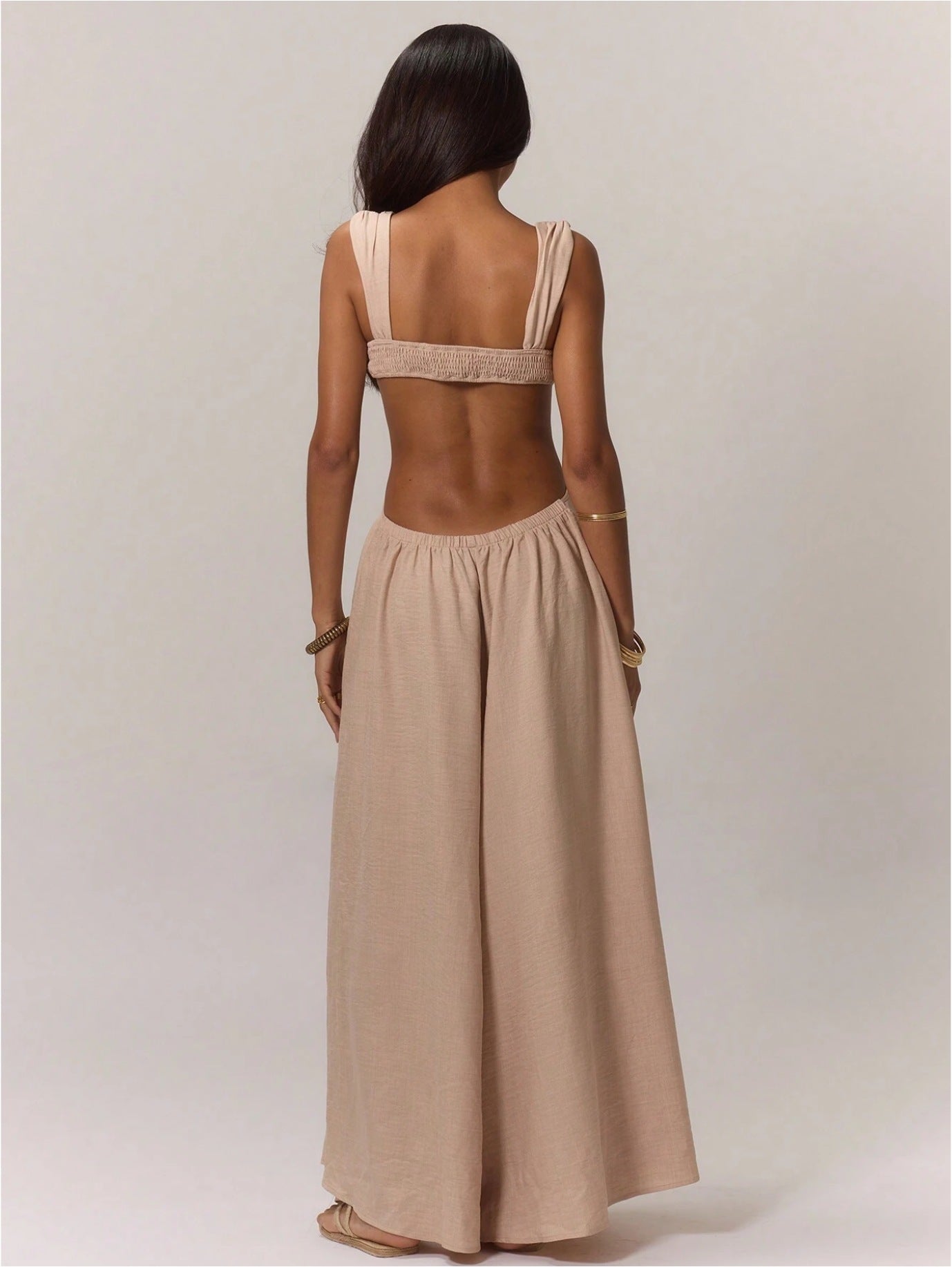 A European And American Leisure Tied Spaghetti-strap Trendy Jumpsuit free delivery