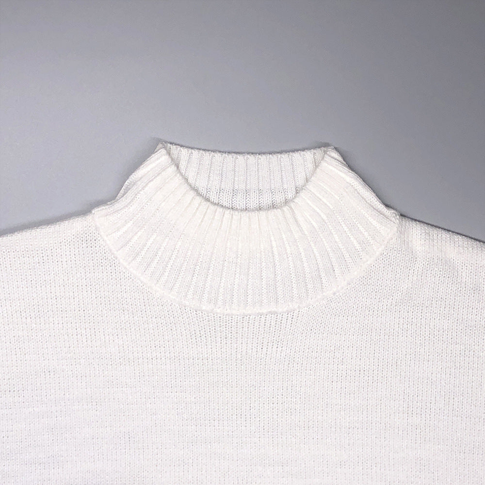 A High collar loose sweater coat free delivery