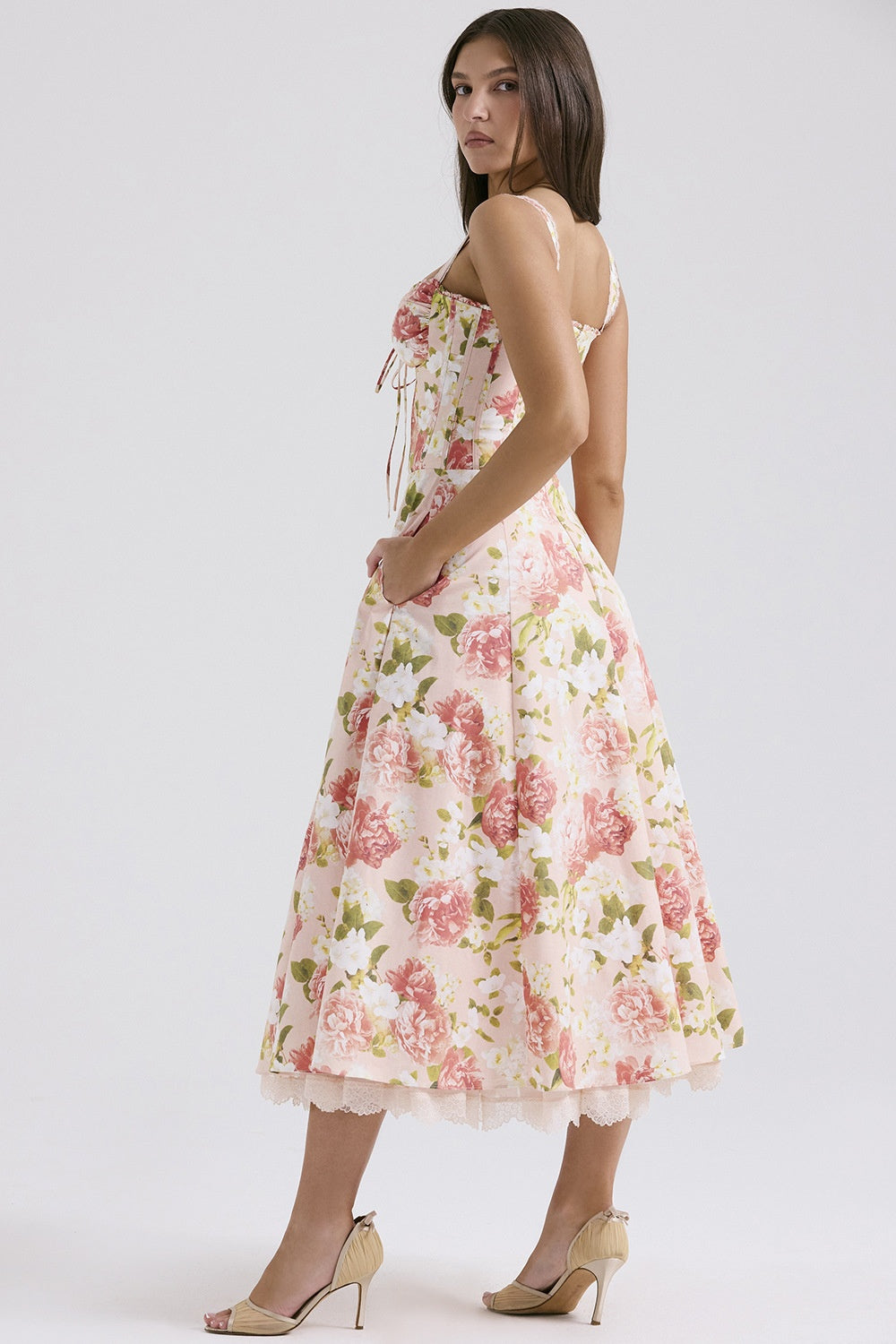 A Floral Series French Strap Gentle Dress free delivery