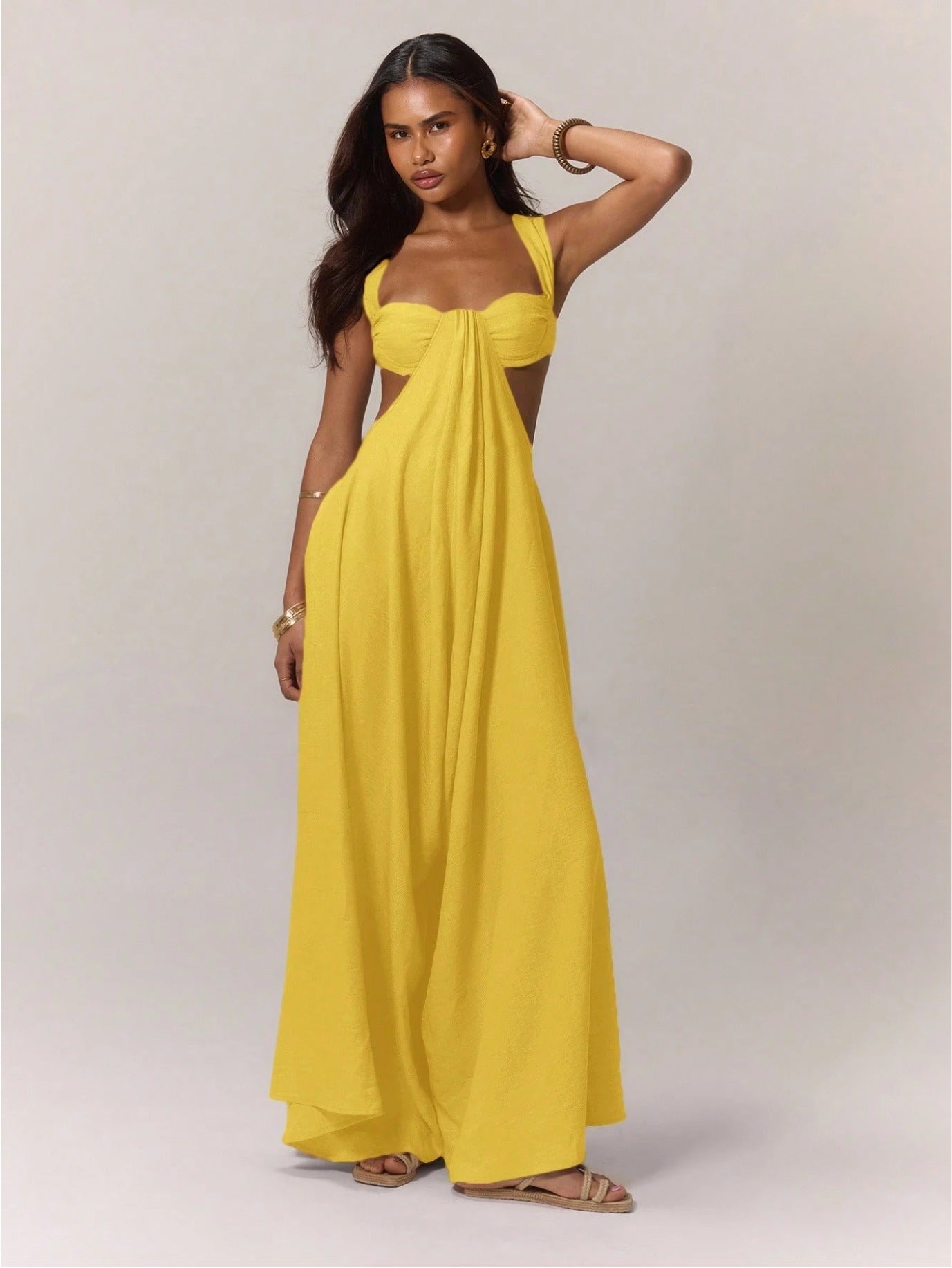A European And American Leisure Tied Spaghetti-strap Trendy Jumpsuit free delivery