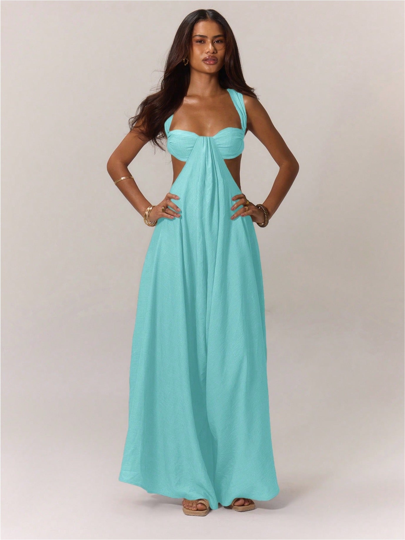 A European And American Leisure Tied Spaghetti-strap Trendy Jumpsuit free delivery