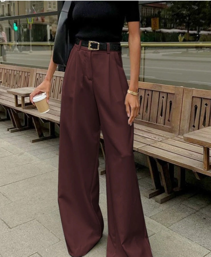White High-waist Trousers Fashion Loose Casual Pants free delivery