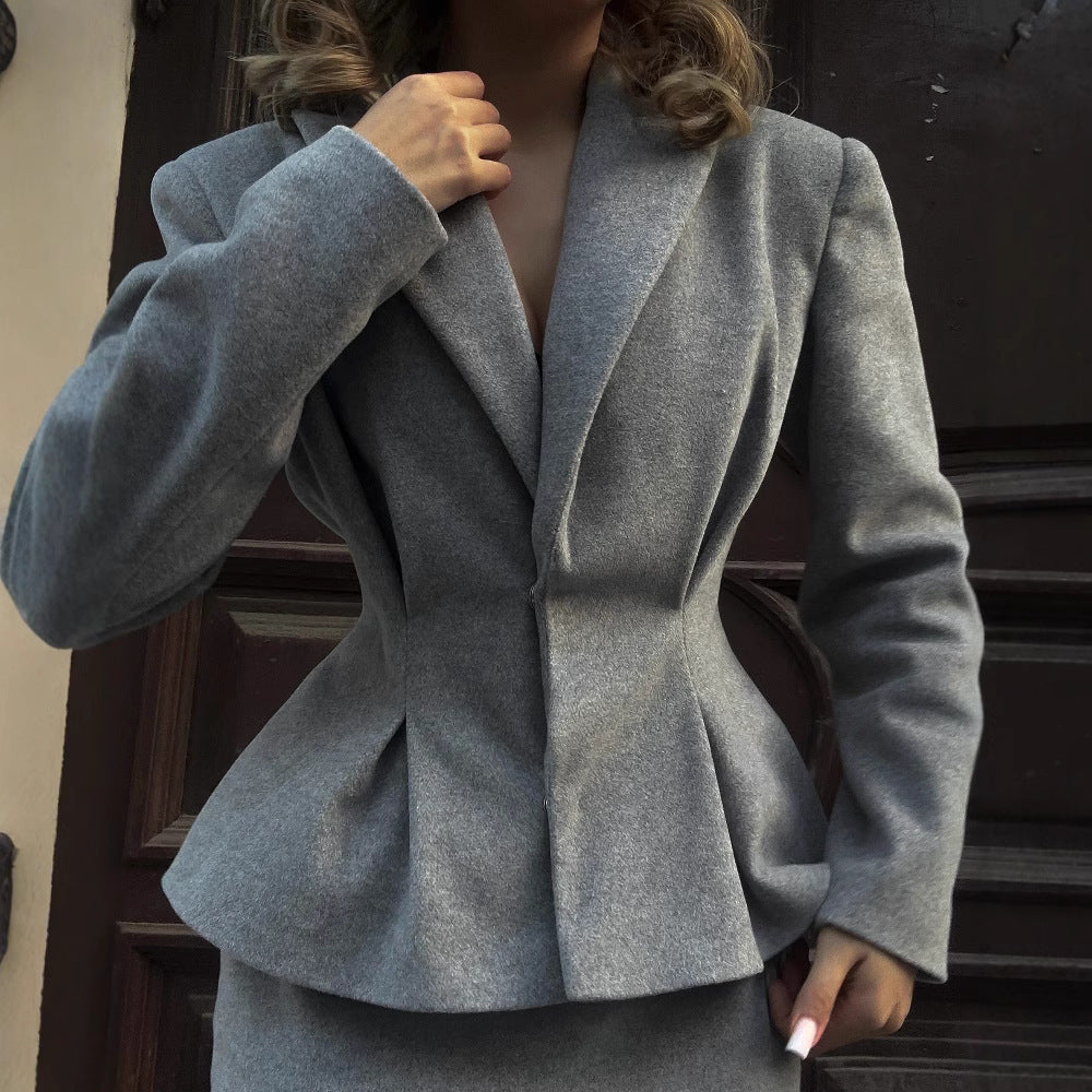 A New Fashion Waist-controlled Elegant Business Suit Coat Skirt free delivery
