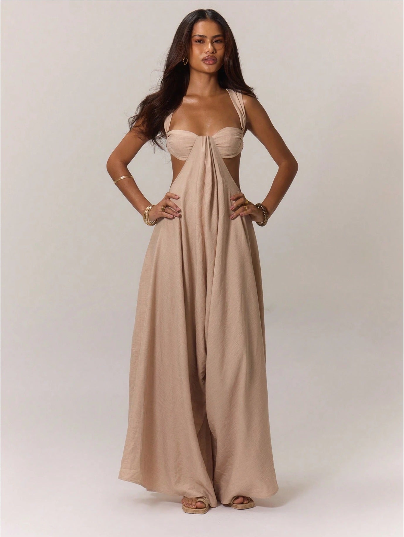 A European And American Leisure Tied Spaghetti-strap Trendy Jumpsuit free delivery