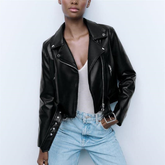 A Women's Fashion PU Jacket Coat free delivery