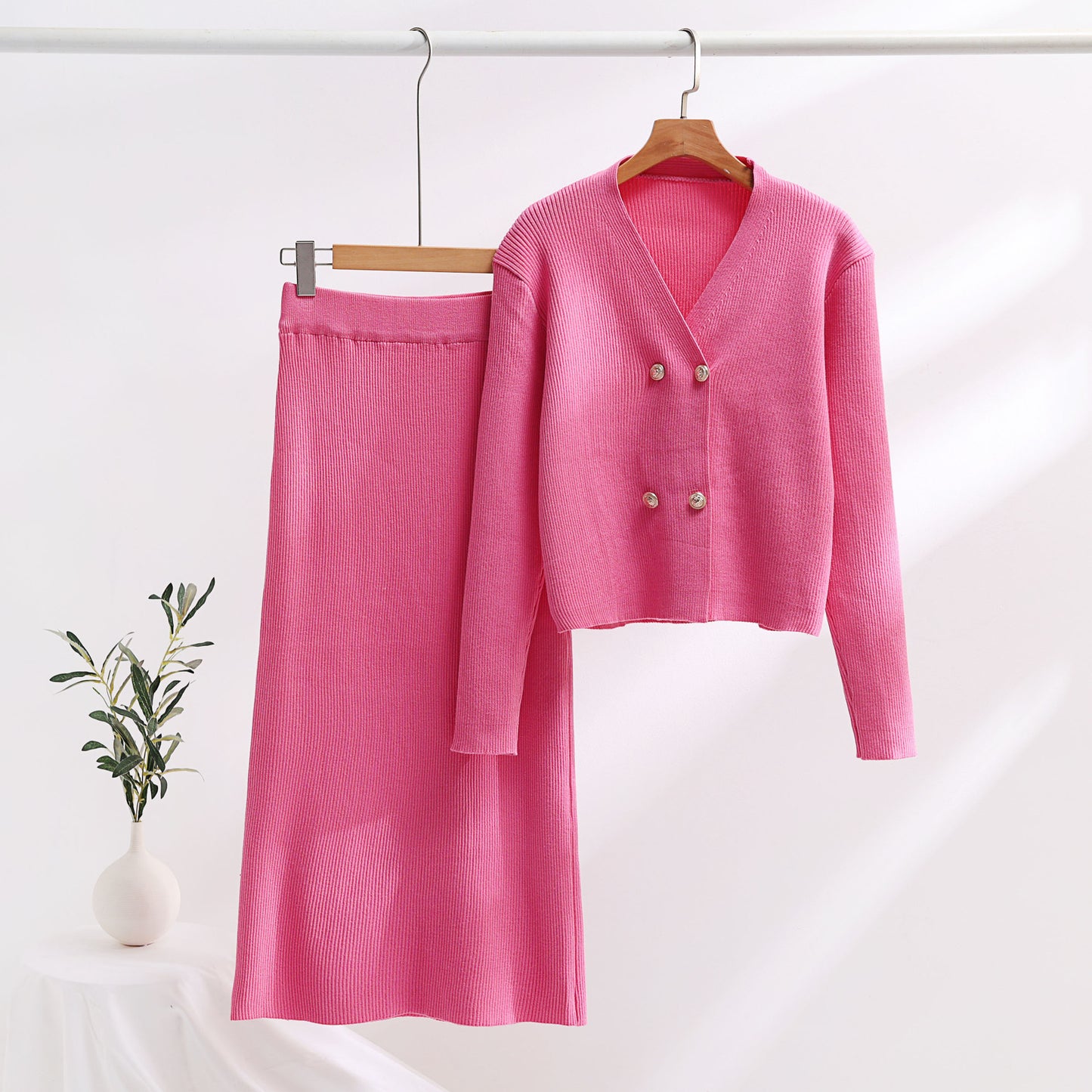 A Knitted Long Sleeve Sweater Women's Skirt free delivery