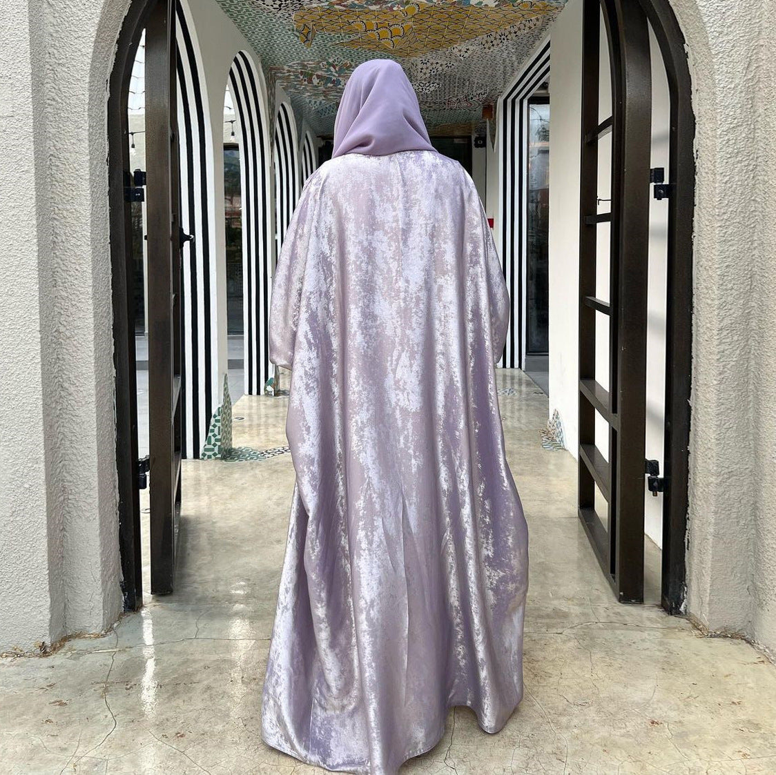 A Muslim Fashion Bronzing Robe Abaya Outer Wear free delivery