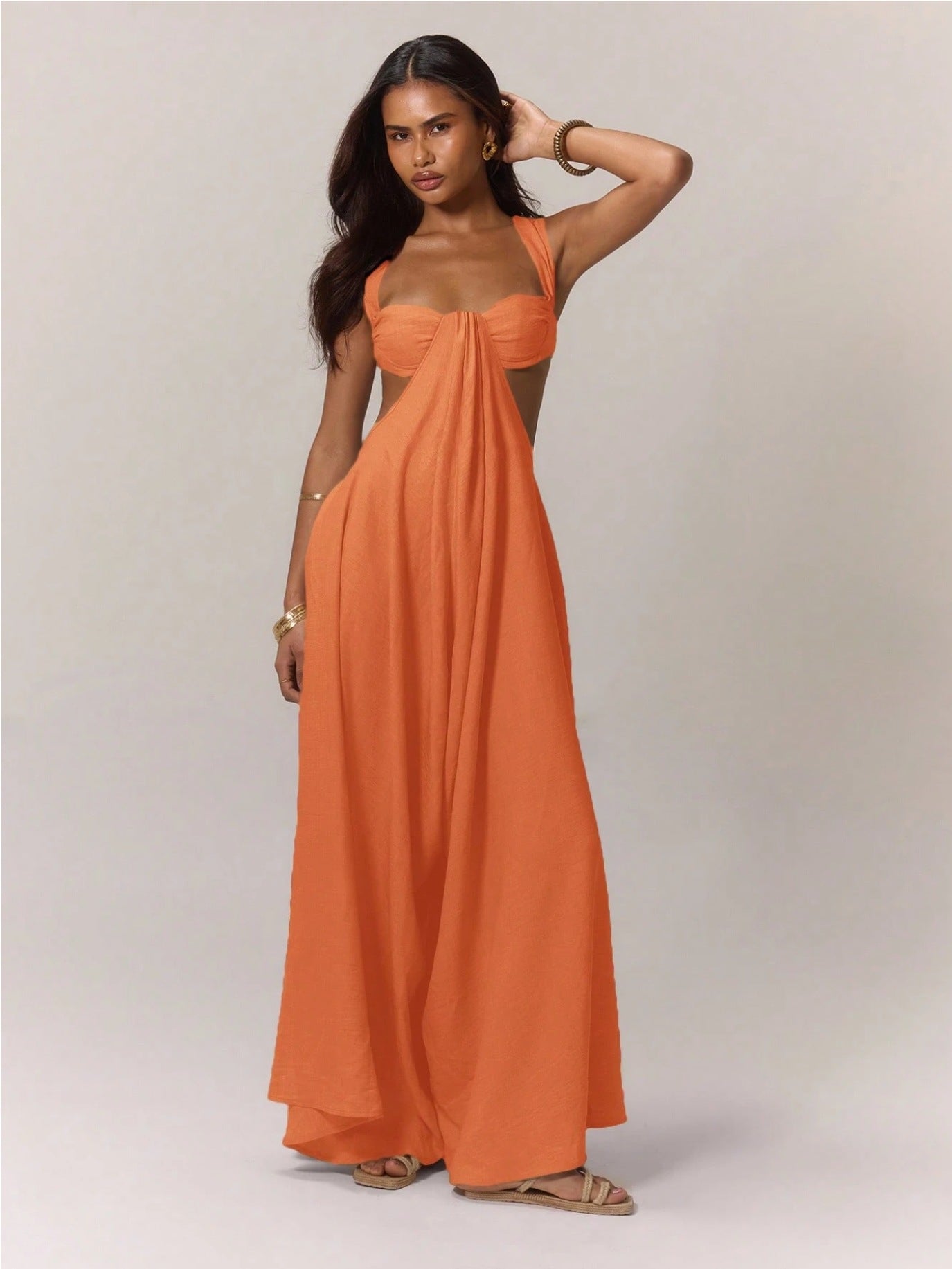 A European And American Leisure Tied Spaghetti-strap Trendy Jumpsuit free delivery