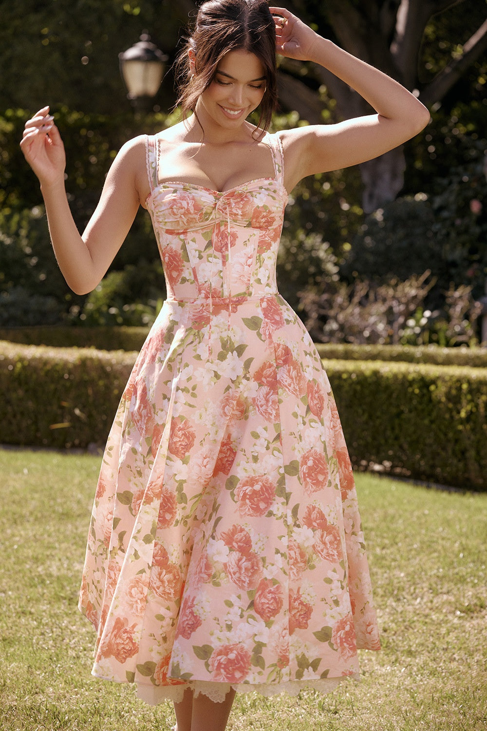 A Floral Series French Strap Gentle Dress free delivery