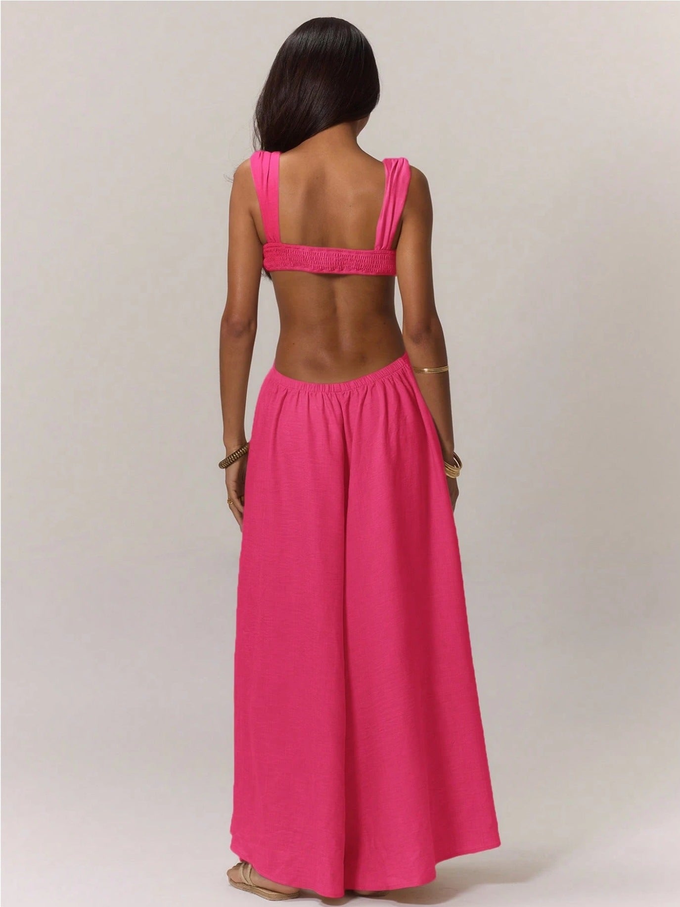 A European And American Leisure Tied Spaghetti-strap Trendy Jumpsuit free delivery