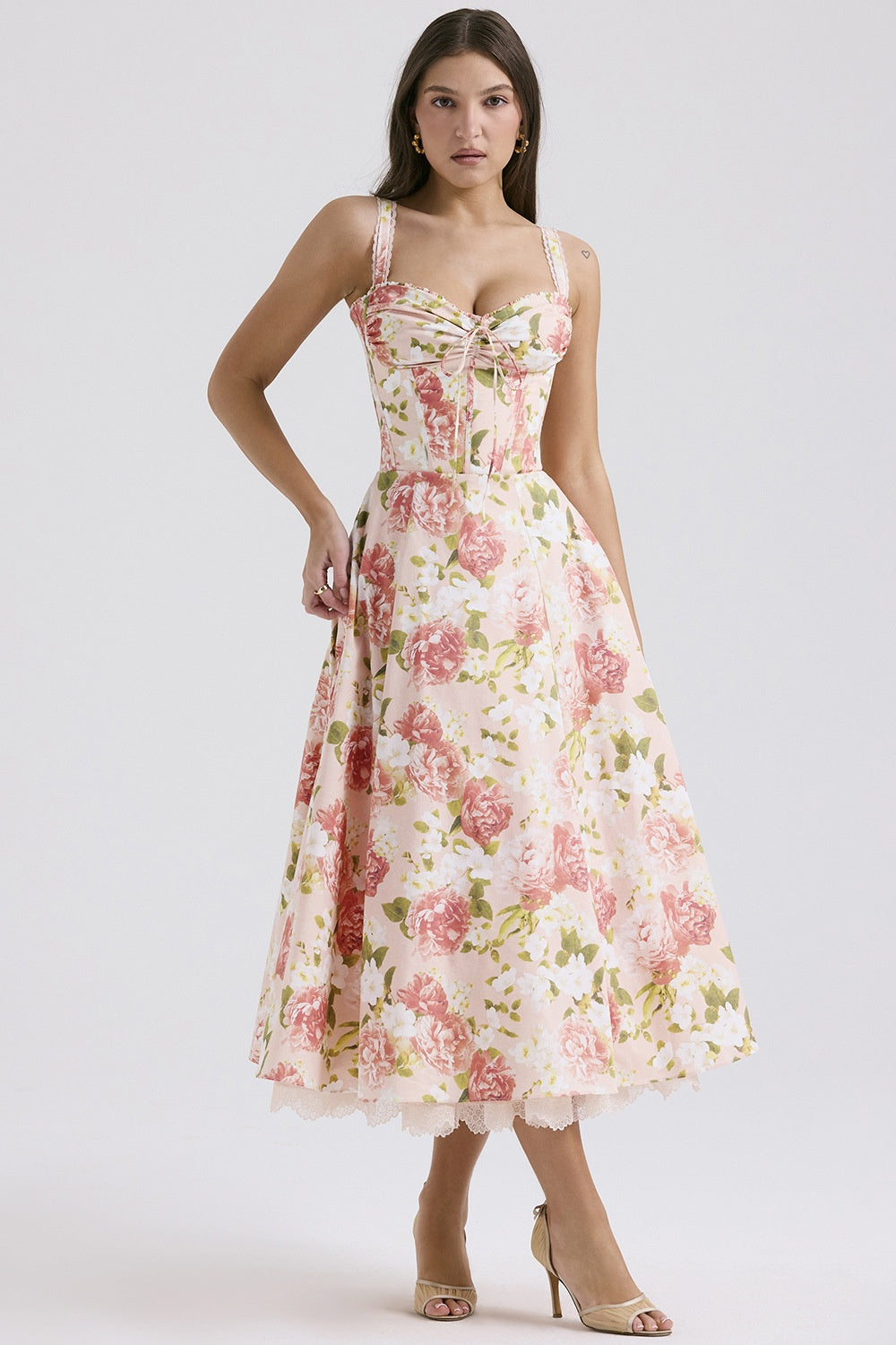 A Floral Series French Strap Gentle Dress free delivery