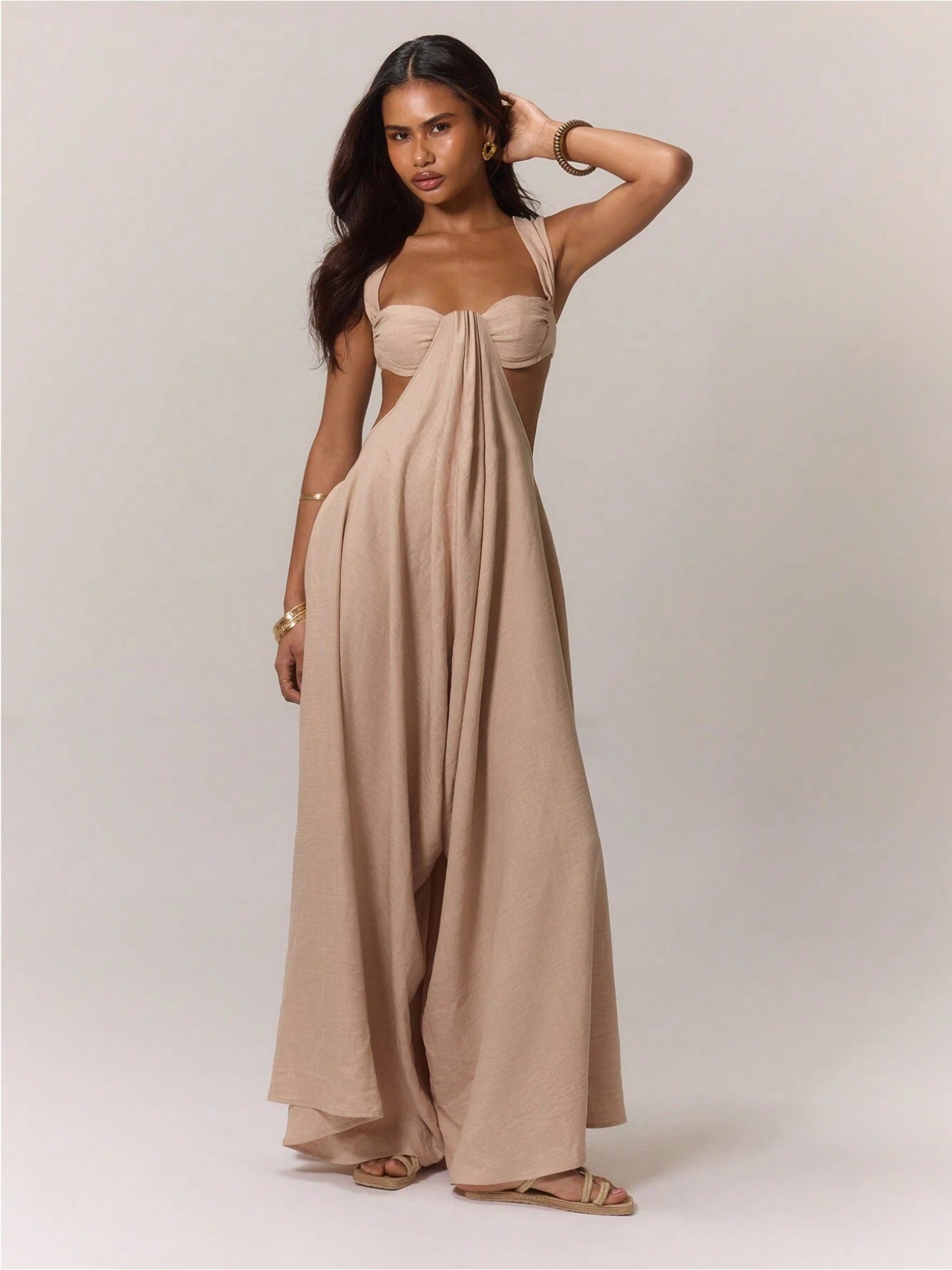 A European And American Leisure Tied Spaghetti-strap Trendy Jumpsuit free delivery