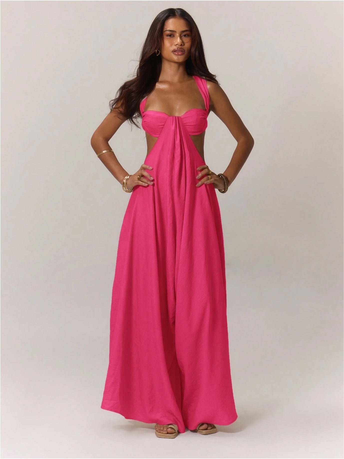 A European And American Leisure Tied Spaghetti-strap Trendy Jumpsuit free delivery