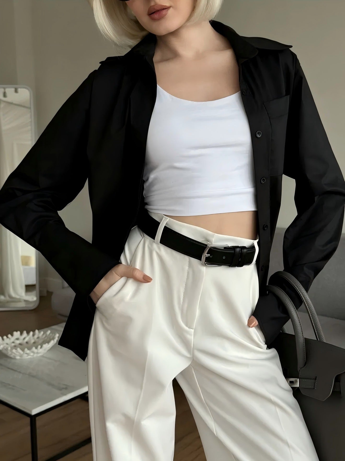 A Lapel Shirt Fashion Suit Women's Top free delivery