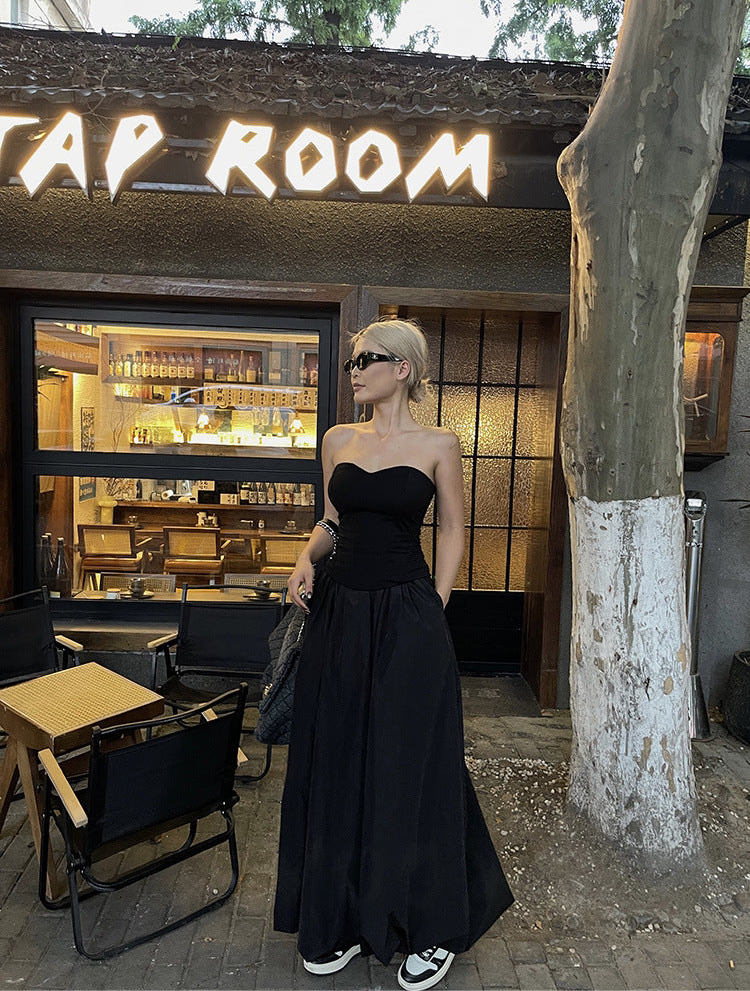 A High Elastic Waist Casual Loose Temperament A- Line Skirt free delivery