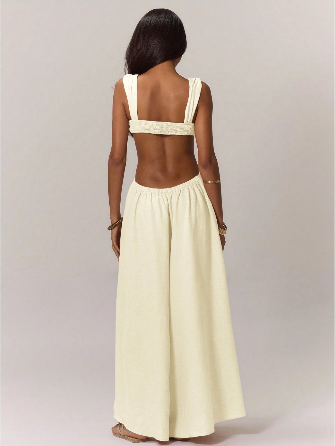A European And American Leisure Tied Spaghetti-strap Trendy Jumpsuit free delivery