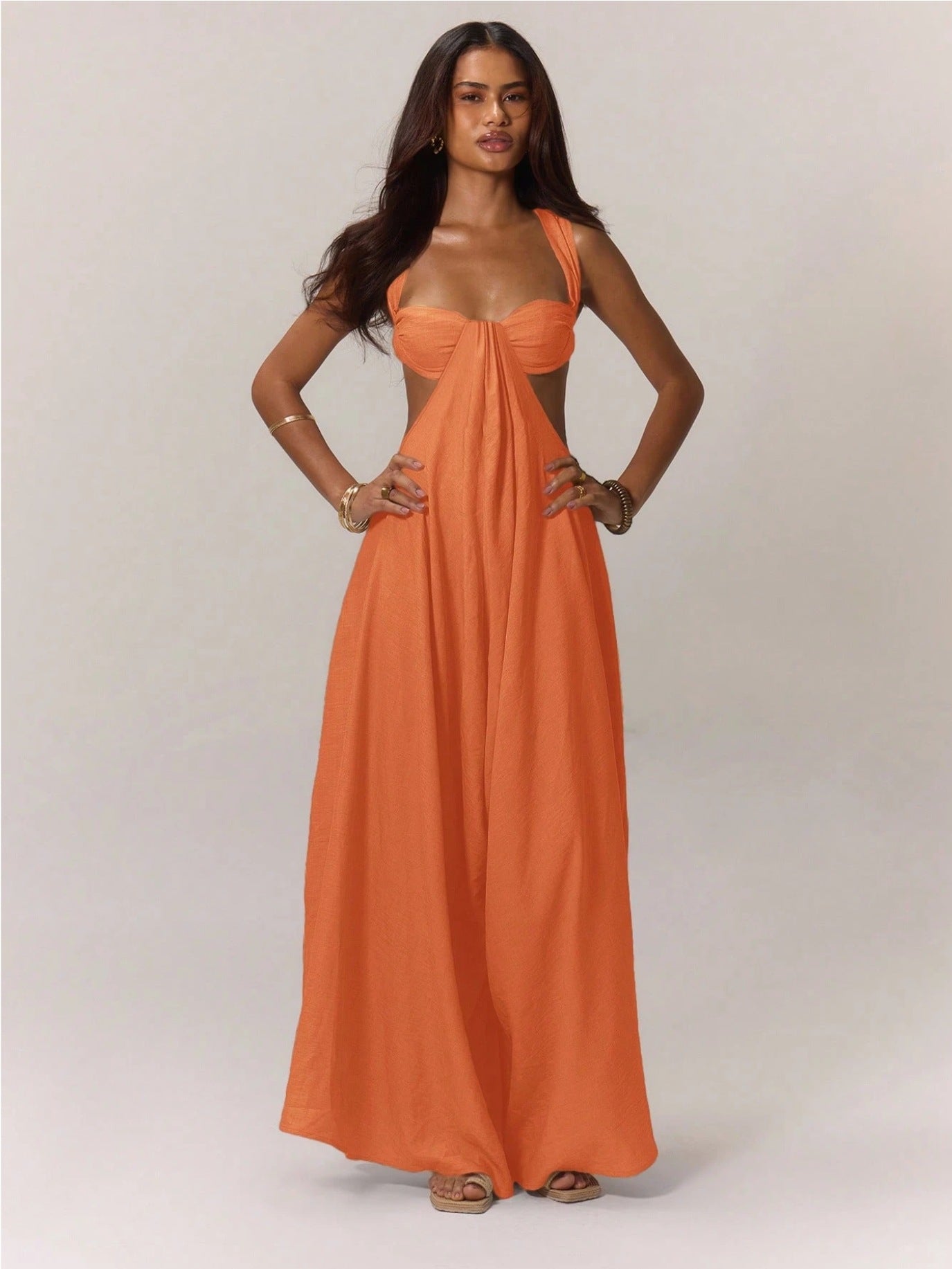 A European And American Leisure Tied Spaghetti-strap Trendy Jumpsuit free delivery