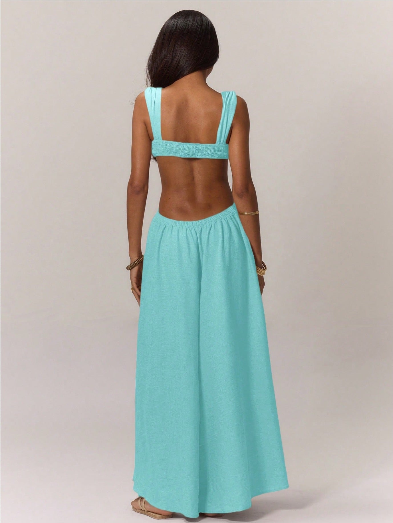 A European And American Leisure Tied Spaghetti-strap Trendy Jumpsuit free delivery