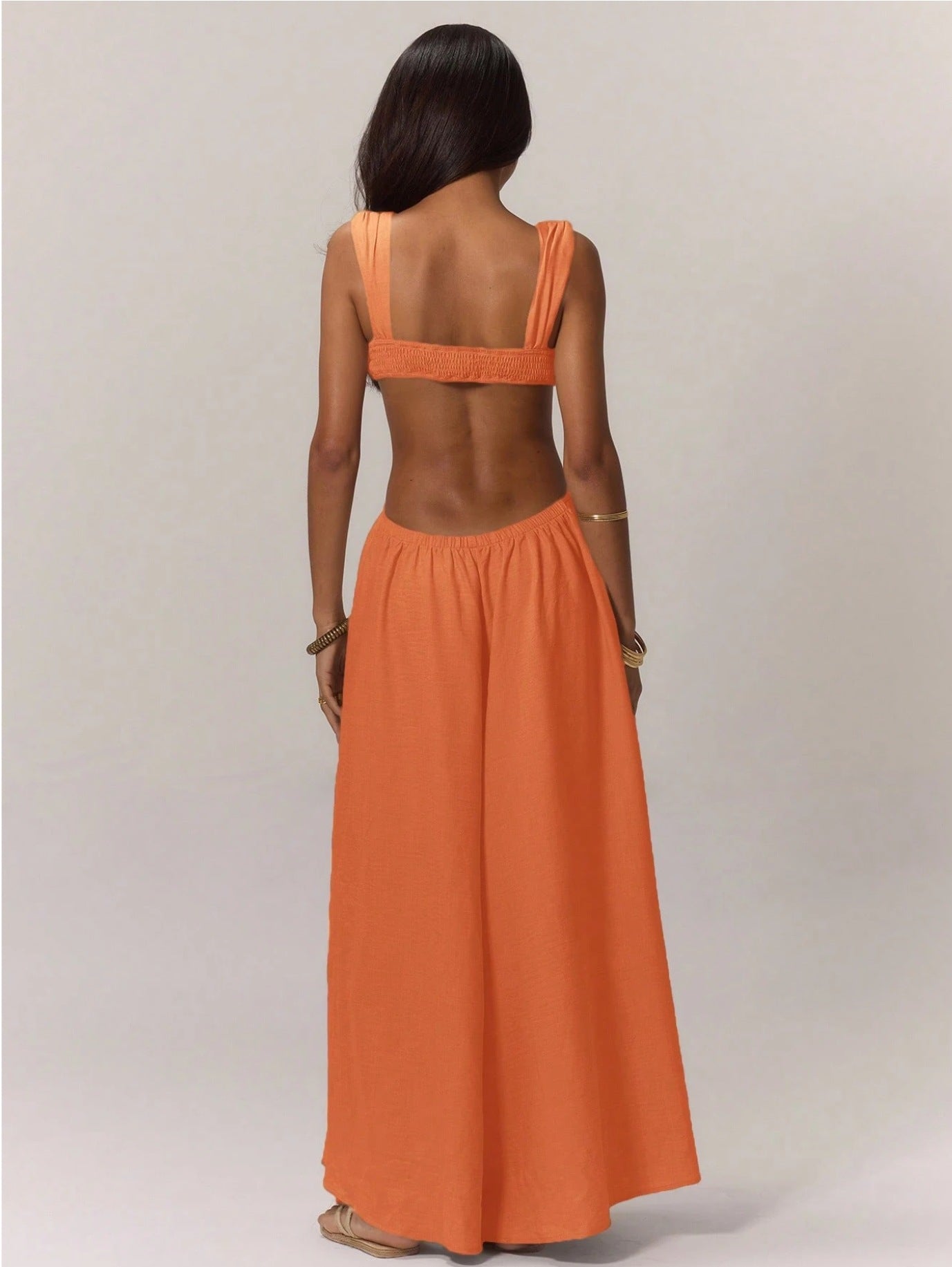 A European And American Leisure Tied Spaghetti-strap Trendy Jumpsuit free delivery