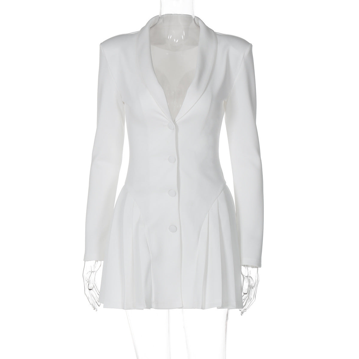 A Deep V Cardigan Short Ruffled Dress - Women's Elegant Fashion with Free Delivery