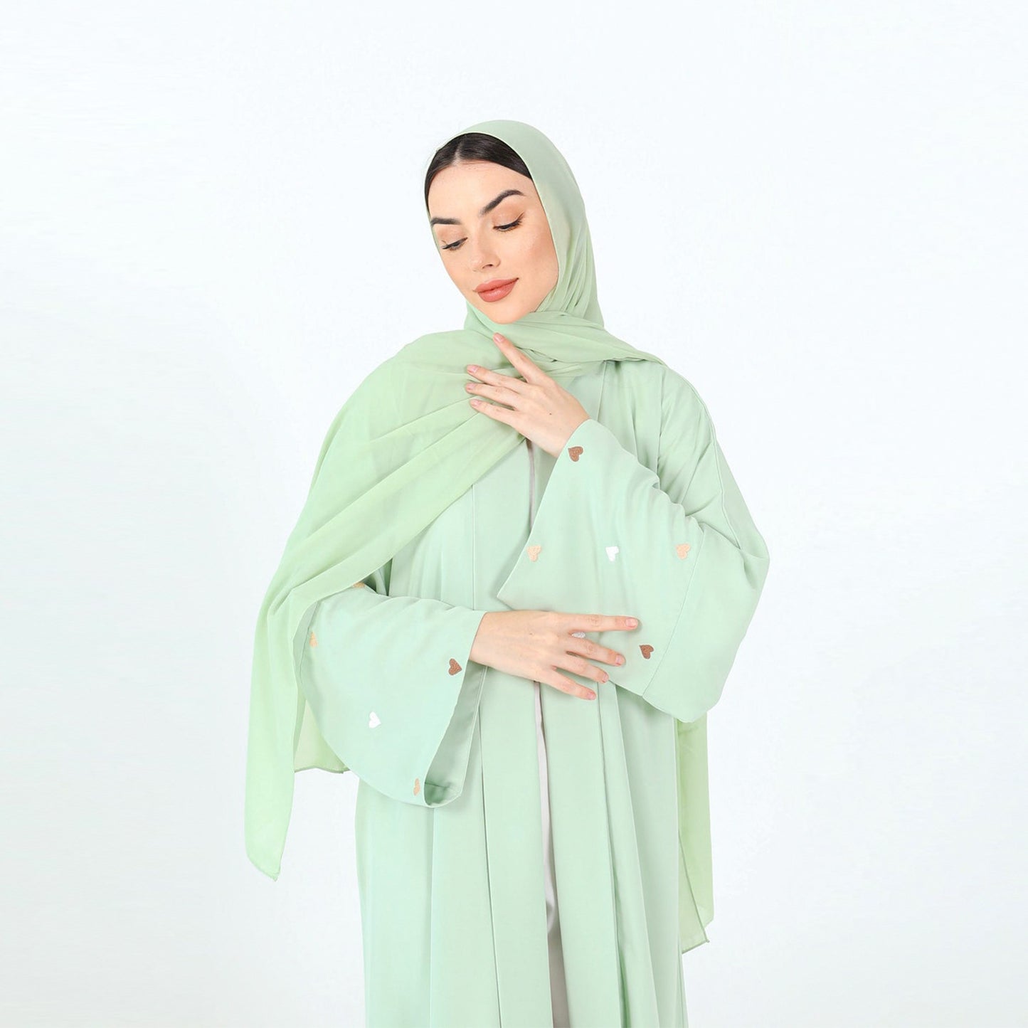 A Dubai Love Embroidered Elegant Cardigan Robe - Luxury Women's Fashion with Free Delivery