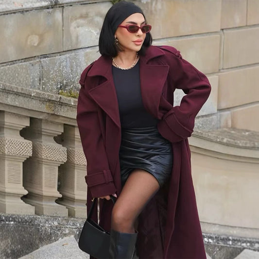 A Bordo Women’s Lace-Up Woolen Trench Coat | Fashionable Winter Coat with Free Delivery