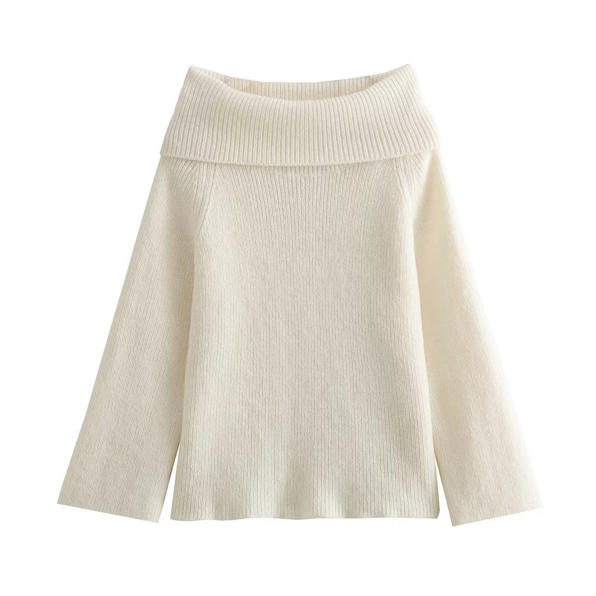 A Women's Simple Graceful Off-shoulder Long Sleeve Sweater Top free delivery