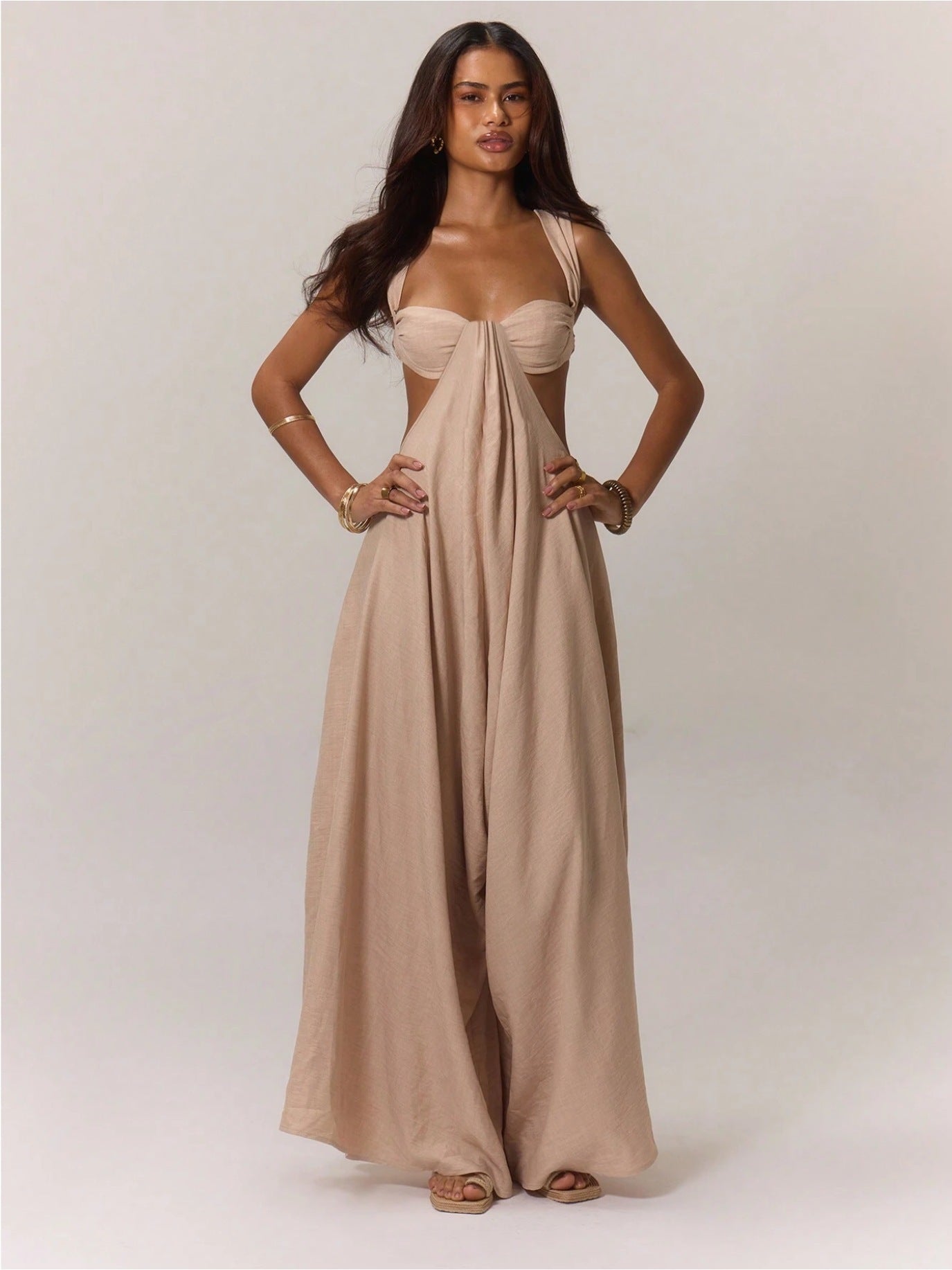 A European And American Leisure Tied Spaghetti-strap Trendy Jumpsuit free delivery