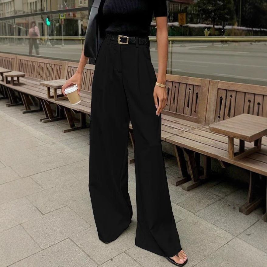 White High-waist Trousers Fashion Loose Casual Pants free delivery