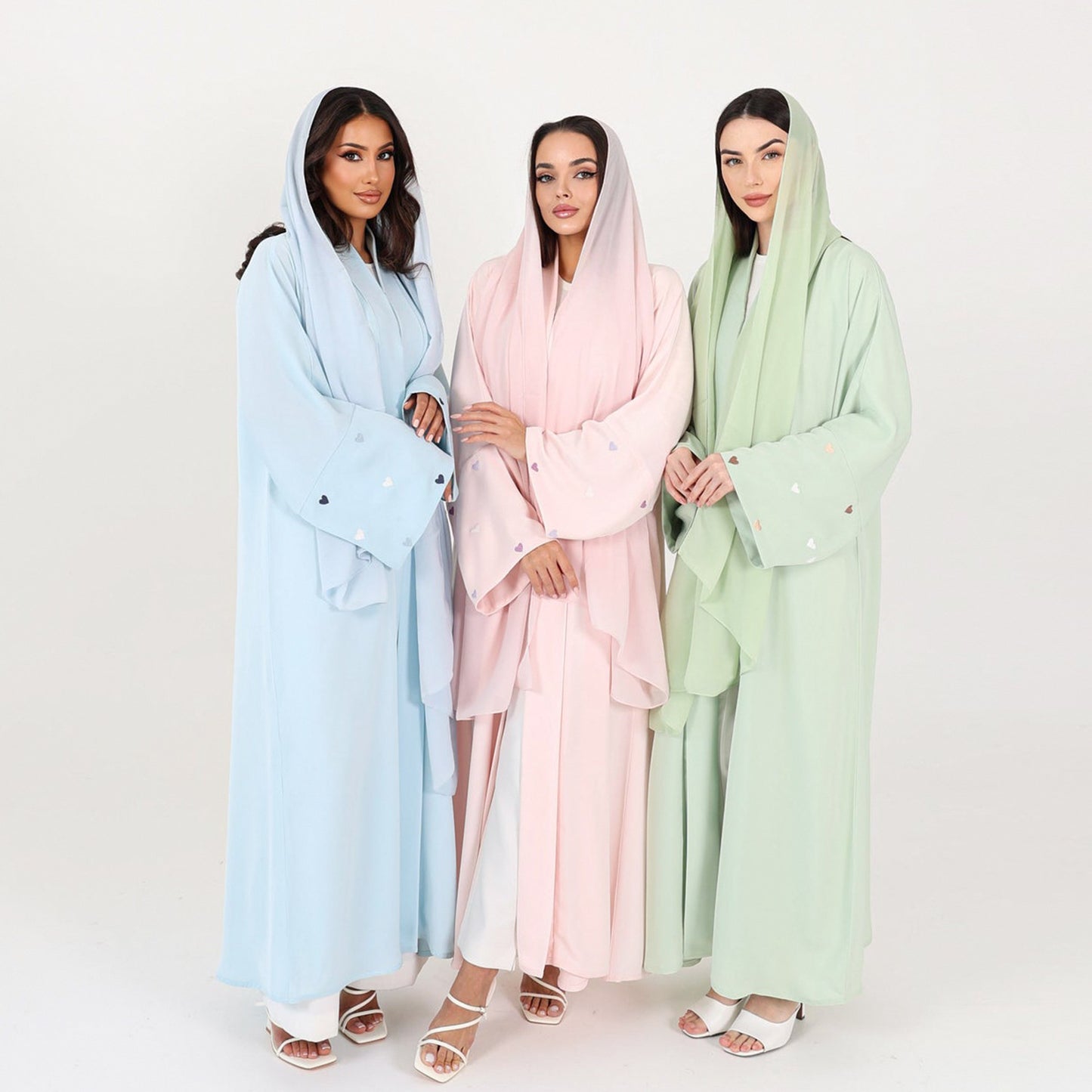 A Dubai Love Embroidered Elegant Cardigan Robe - Luxury Women's Fashion with Free Delivery