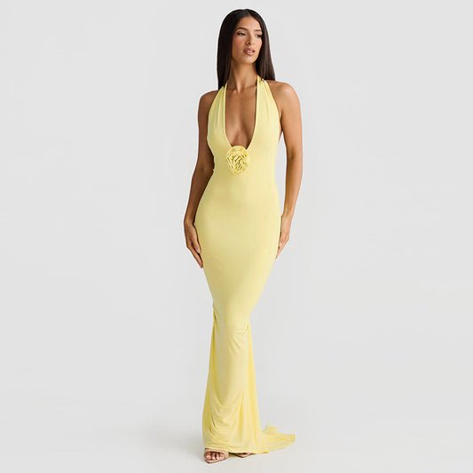 A Women's Bare Back Slim-fit Halter Dress free delivery